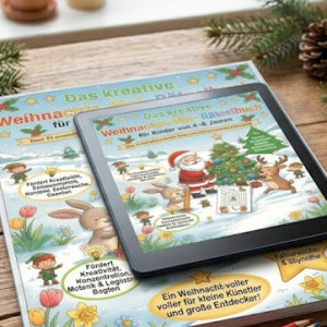 Weihnachts-Mal- und Rätselbuch (4–8 Jahre) - Bundle (Buch + PDF)